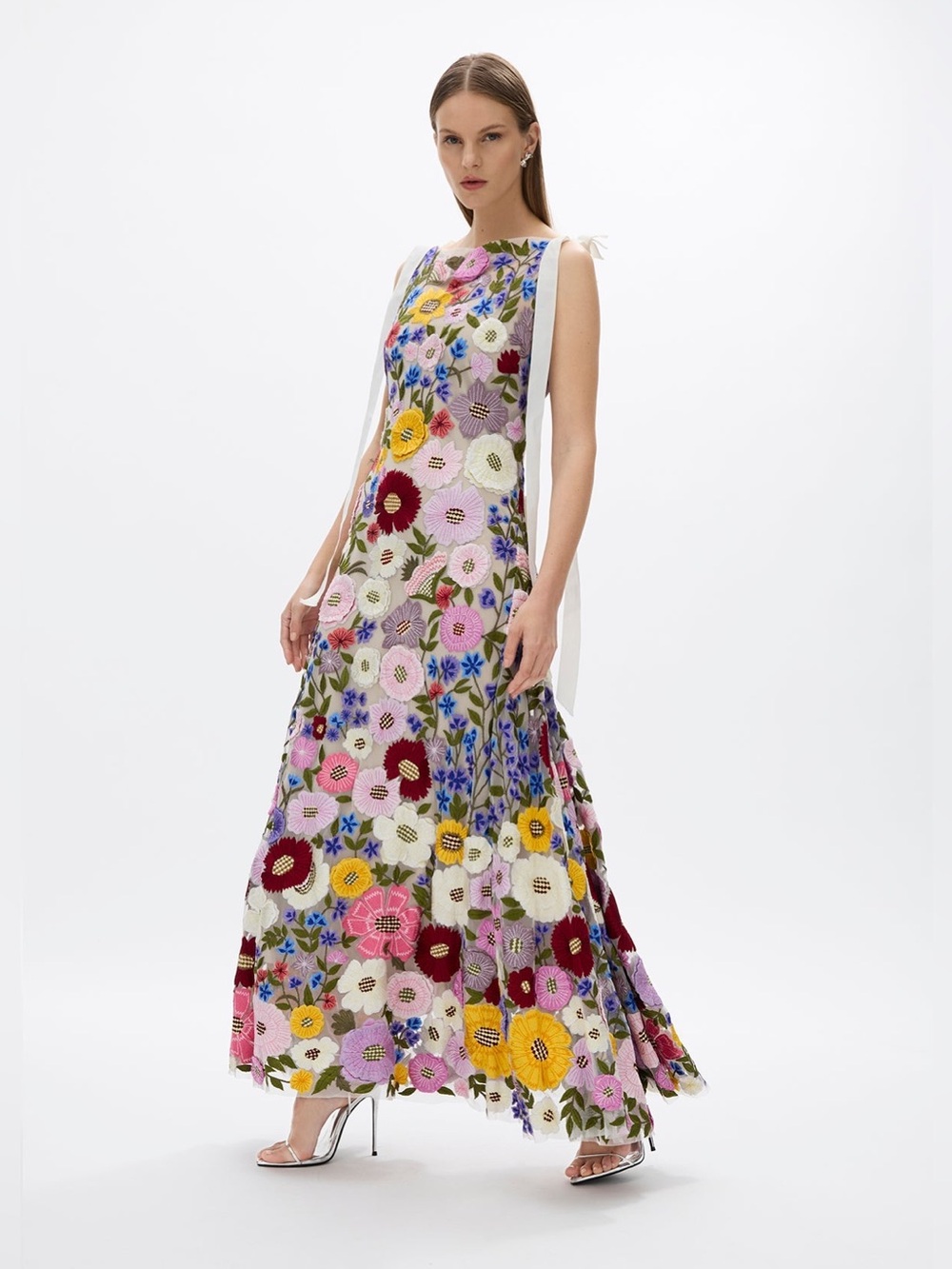 NWT Rachel Gilbert Nya Gown Hand Embroidered Dress Size US6 - Picture 5 of 17